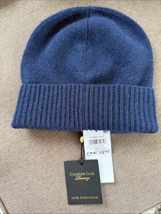 NWT Charter Club Cashmere Cuffed Beanie main image 2